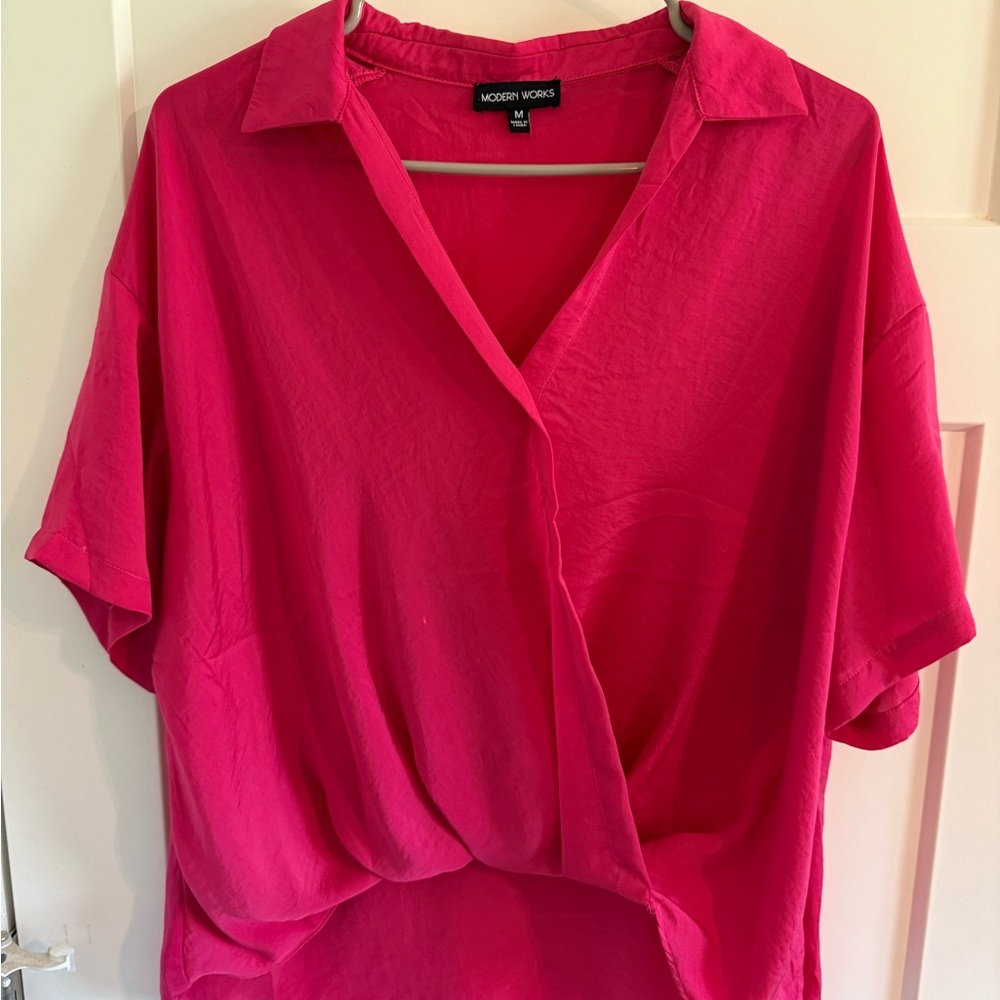 Women's Fuchsia Hot Pink Blouse